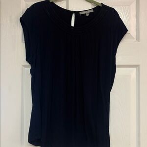 Daniel Rainn Navy Pleated Blouse